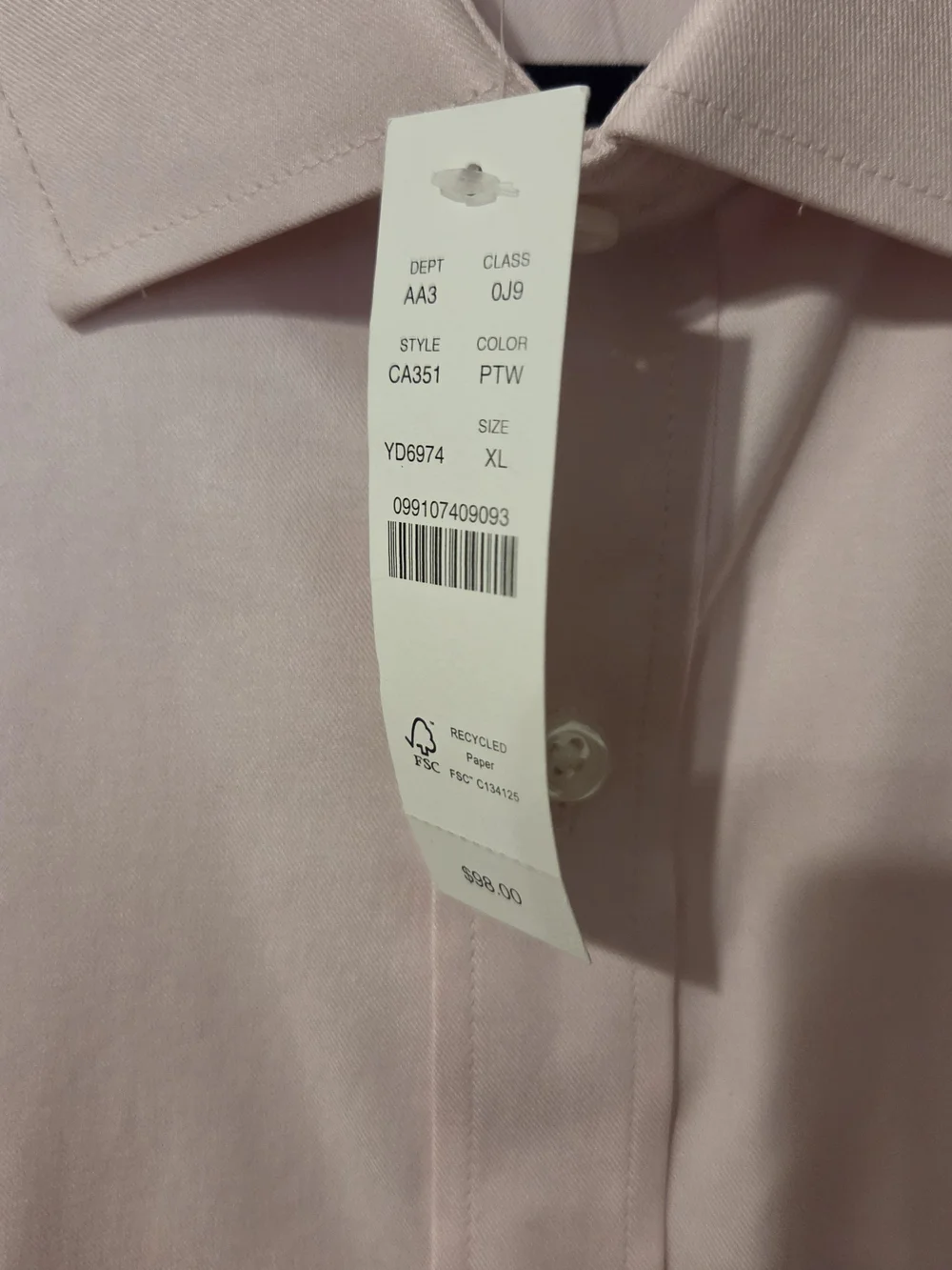 NWT J. Crew Bowery Performance Stretch Dress Shirt With Spread Collar Slim XL